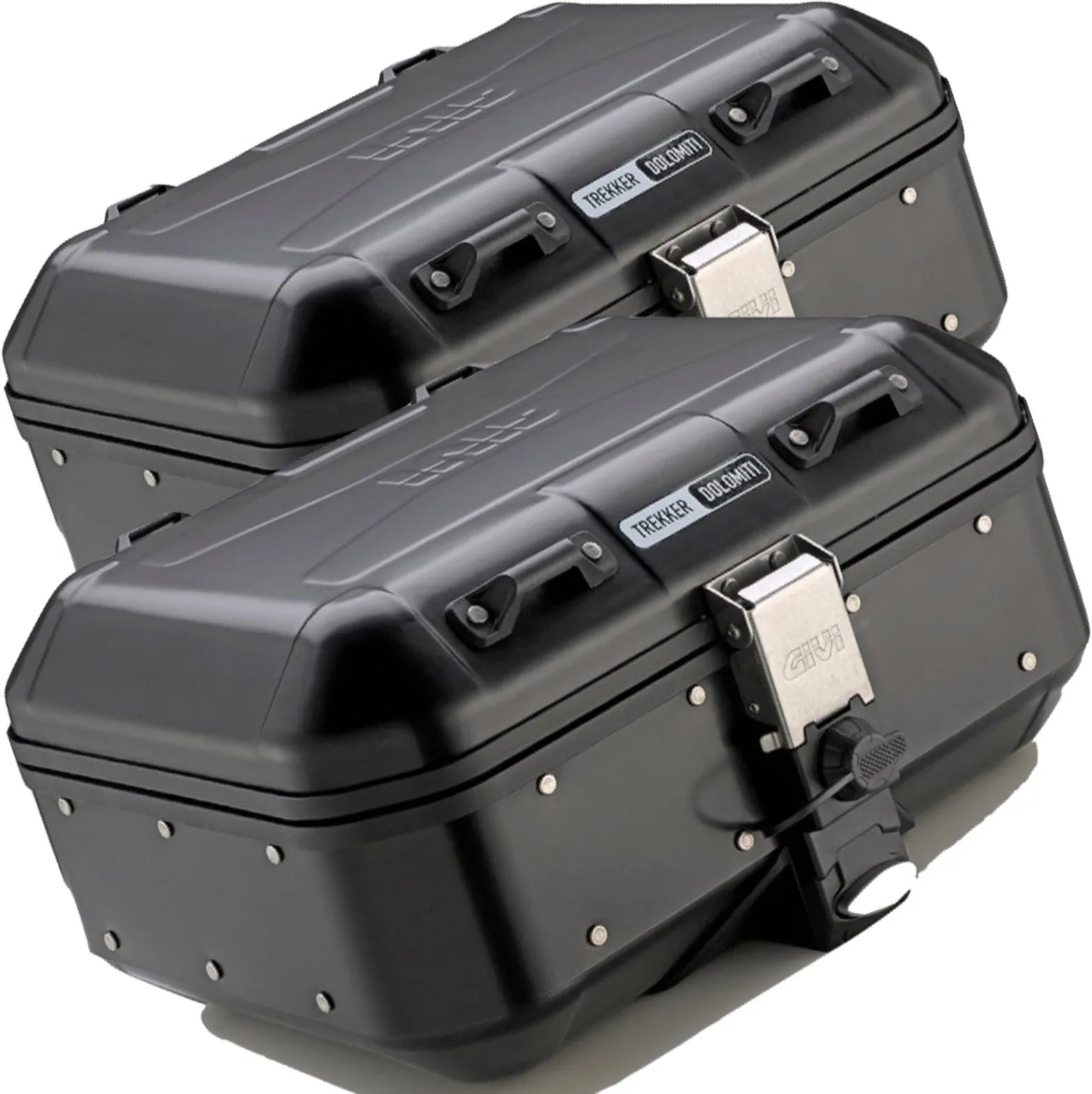 Monokey Trekker Dolomiti Black Aluminium Side Cases - 60 Lt Trekker Dolomiti Aluminium - Givi Compatible With Ktm 890 Adventure (2023-2025)