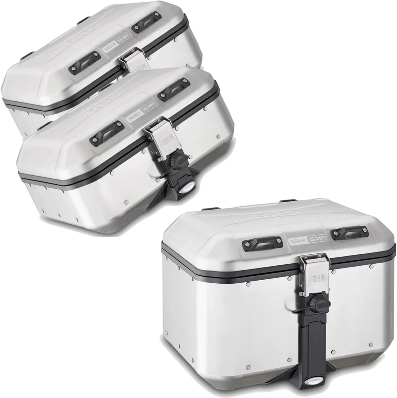 Trekker Dolomiti Aluminium Top Case + Side Cases - 106 Lt Trekker Dolomiti Aluminium - Givi Compatible With Benelli Trk 702 (2023-2024)