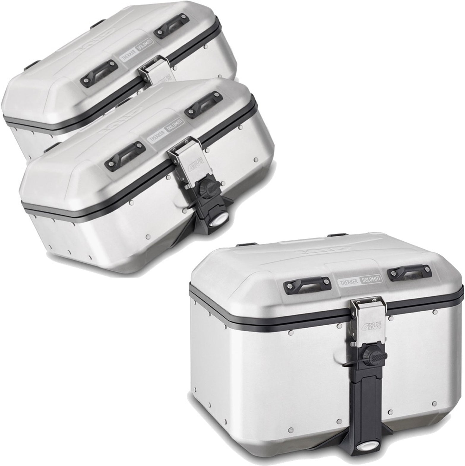 Trekker Dolomiti Aluminium Top Case + Side Cases - 106 Lt Trekker Dolomiti Aluminium - Givi Compatible With Kawasaki Versys 650 (2015-2021)