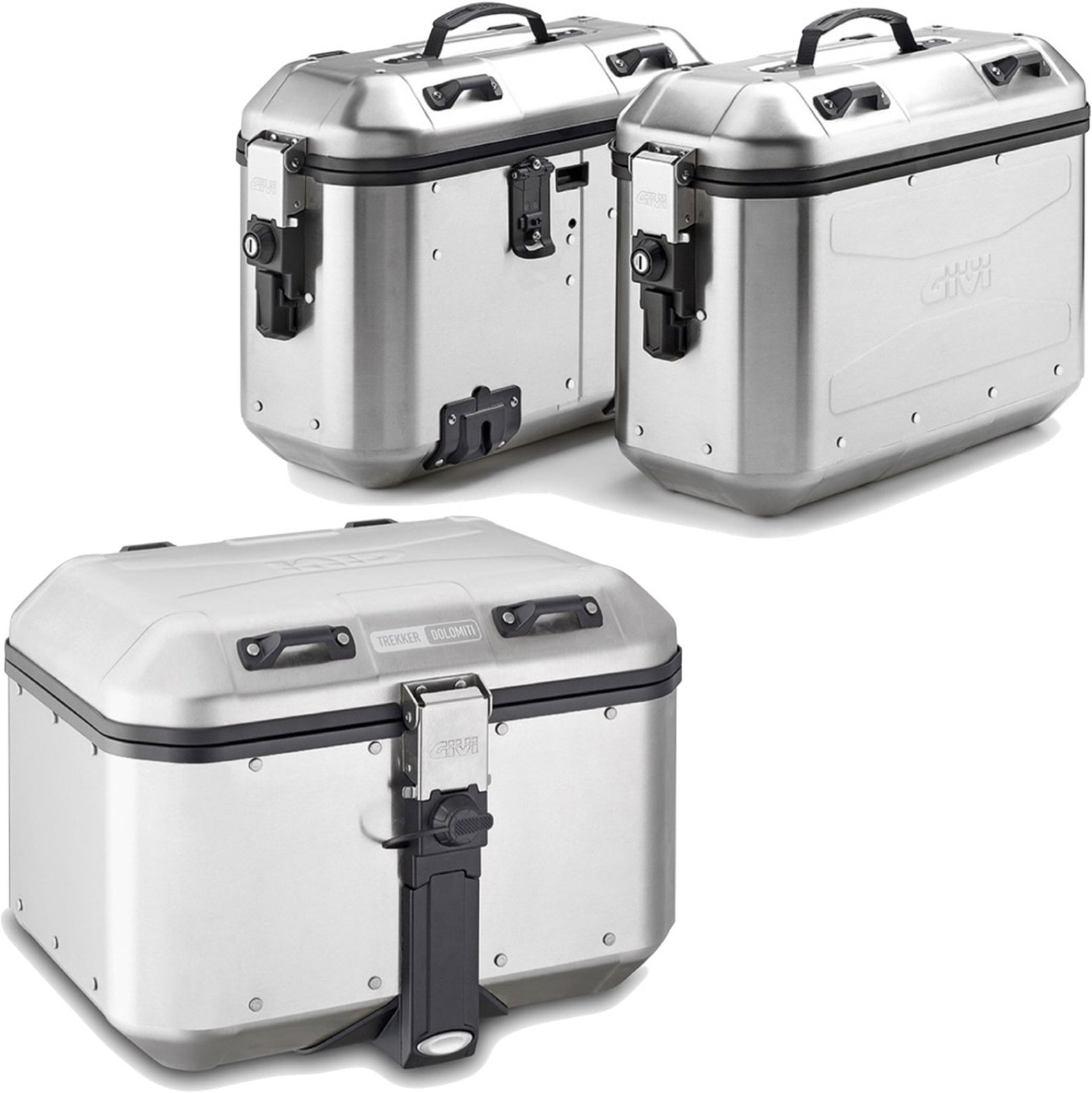 Trekker Dolomiti Aluminium Top Case + Side Cases - 118 Lt Trekker Dolomiti Aluminium - Givi Compatible With Kawasaki Versys 650 (2015-2021)
