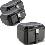 Trekker Dolomiti Aluminium Black Top Case + Side Cases - 106 Lt Trekker Dolomiti Aluminium - Givi Compatible With Honda Cb 500 X (2013-2016)