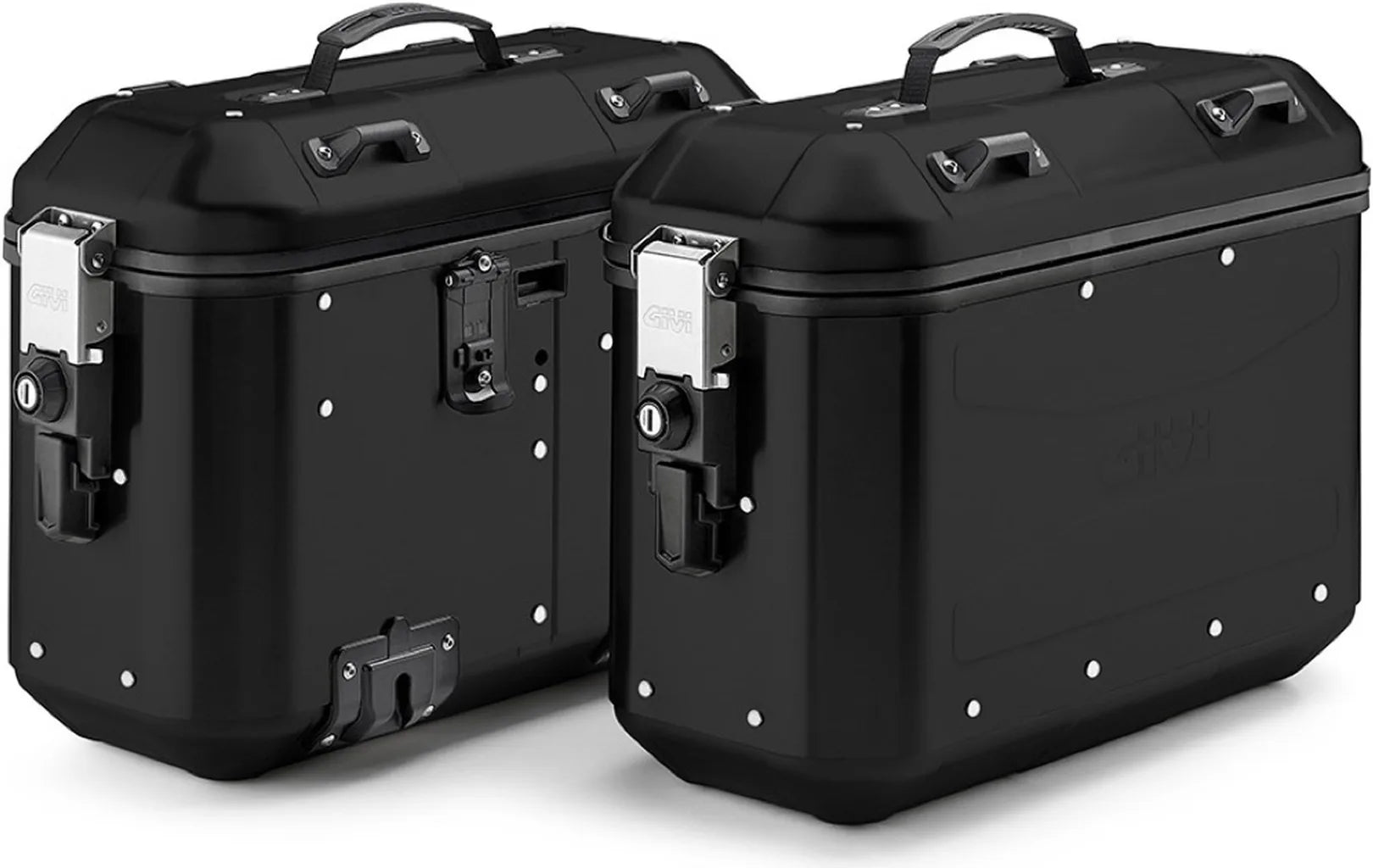 Monokey Trekker Dolomiti Black Aluminium Side Cases - 72 Lt Trekker Dolomiti Aluminium - Givi Compatible With Ktm 790 Adventure (2019-2020)