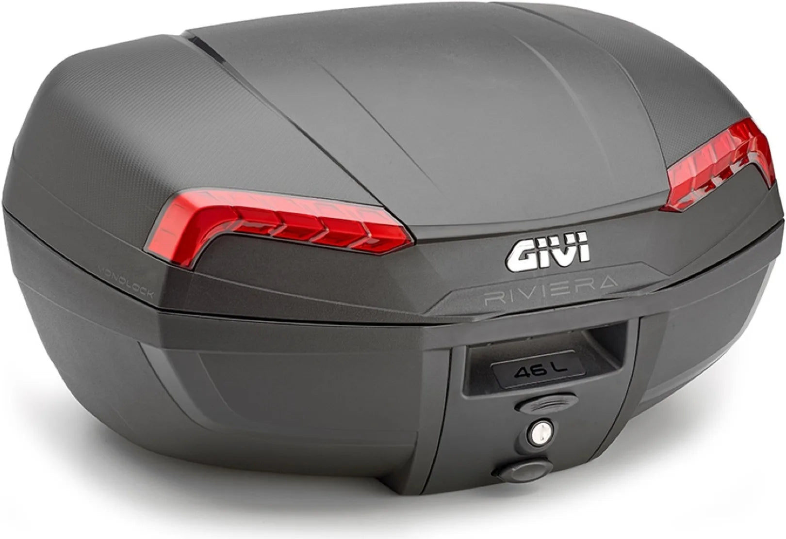 Monolock Riviera Black Top Case - 46 Lt Riviera Technopolymer - Givi Compatible With Ktm 1290 Super Adventure R (2017-2020)