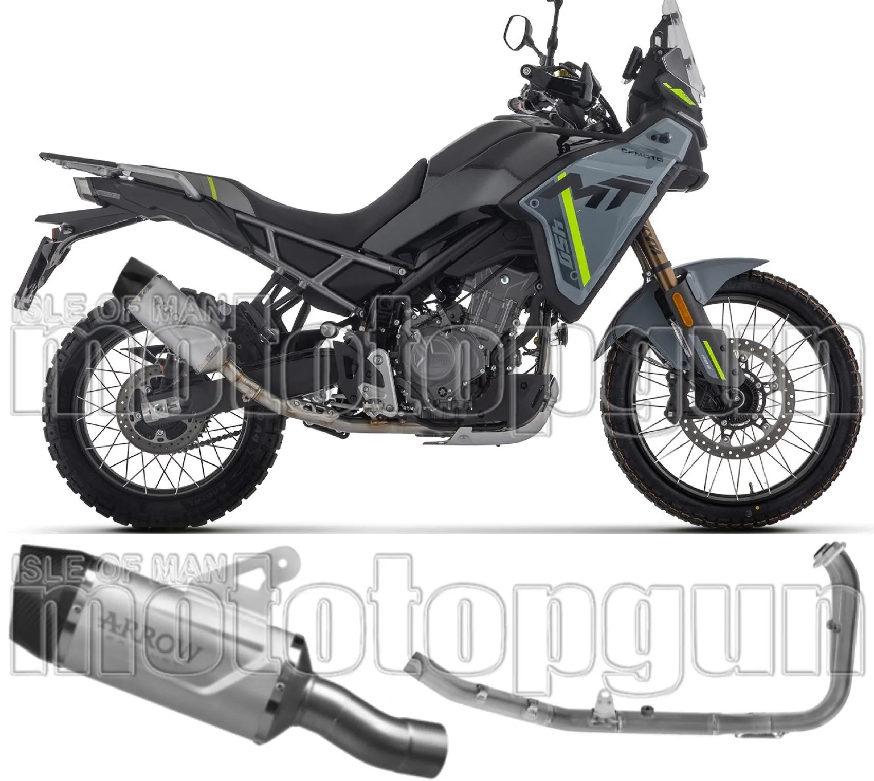 Complete Non-Catalytic Exhaust System With Sound Certification Indy-Race Evo Titanium Carby End Cap - Arrow Special Parts Compatible With Cfmoto 450 Mt (2025-2026)