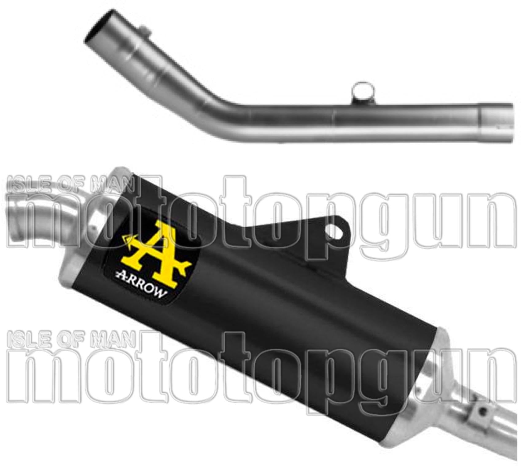 Complete Non-Catalytic Exhaust System With Sound Certification Indy-Race Black Aluminium Titanium End Cap - Arrow Special Parts Compatible With Kove Moto Rally 450 (2025)