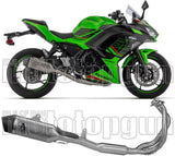 Complete Non-Catalytic Exhaust System With Sound Certification Veloce Titanium Carby End Cap - Arrow Special Parts Compatible With Kawasaki Ninja 650 (2024-2026)
