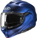 Flip-Up Motorcycle Helmet Hjc F100 Advanced Fiberglass Composite Semi Flat Metallic Blue Size 09 L