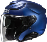 Urban Motorcycle Helmet Hjc F31 Advanced Fiberglass Semi Flat Metallic Blue Size 08 M