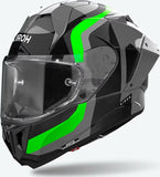 Full-Face Motorcycle Helmet Airoh Gp800 - Gp8C33 Hpc Carbon Fluorescent Green Gloss Competition Size Xs