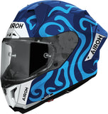 Full-Face Motorcycle Helmet Airoh Gp800 - Gp8Sw18 Hpc Carbon Gloss Blue Swain Size Xl