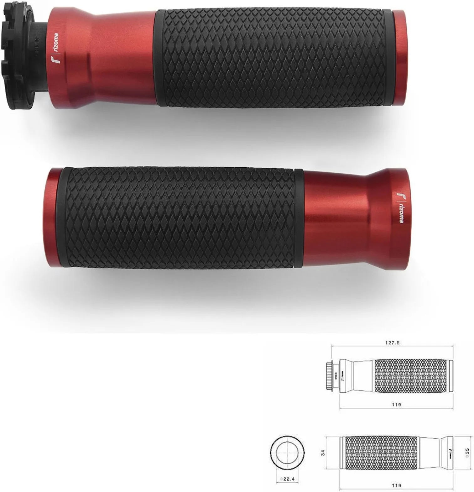 Knobs Ø22 Urlo - Rizoma Compatible With Kawasaki Z 1000 (2017-2019)