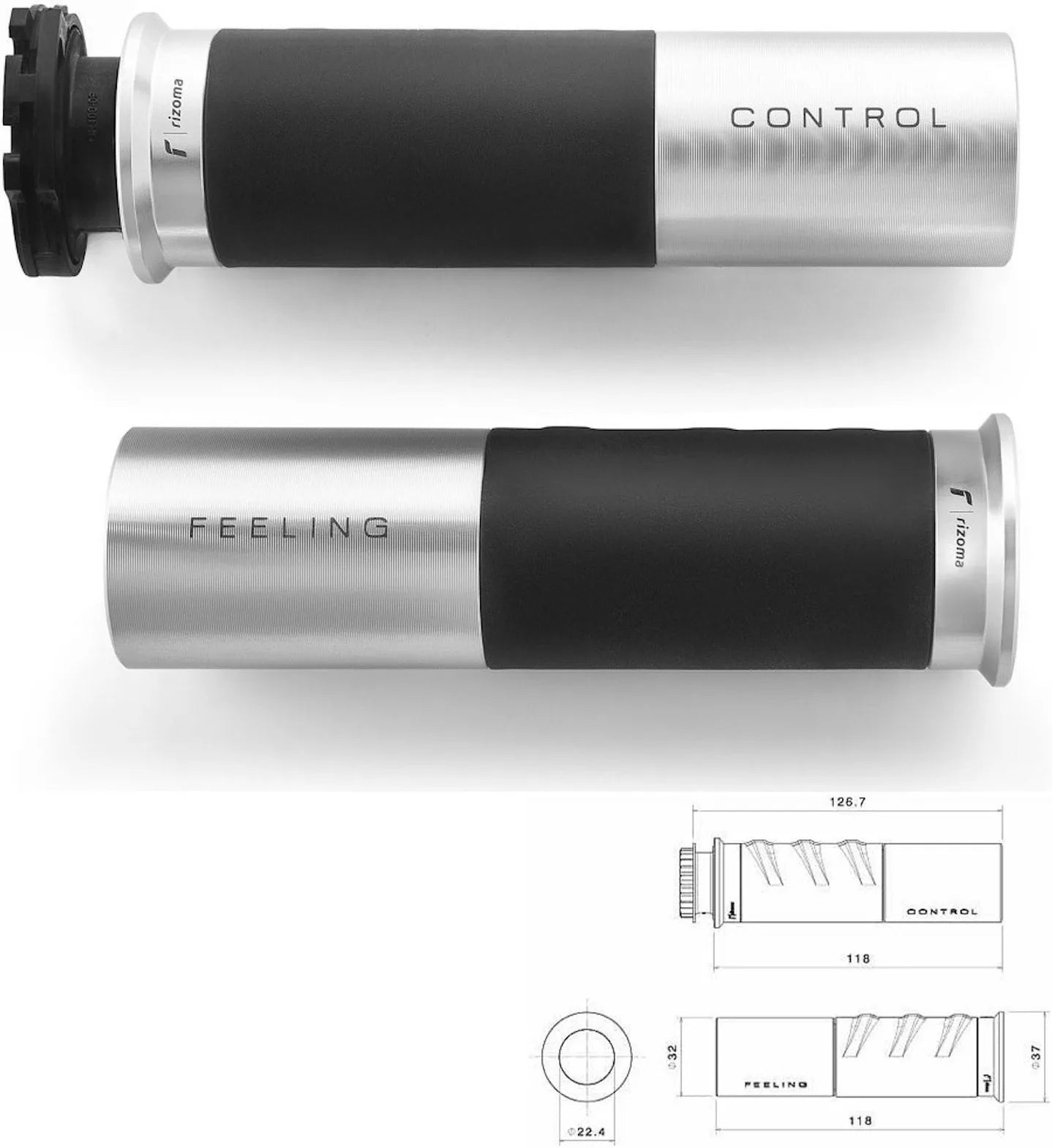 Knobs Ø22 Icon - Rizoma Compatible With Ktm 1290 Super Adventure S (2017-2019)