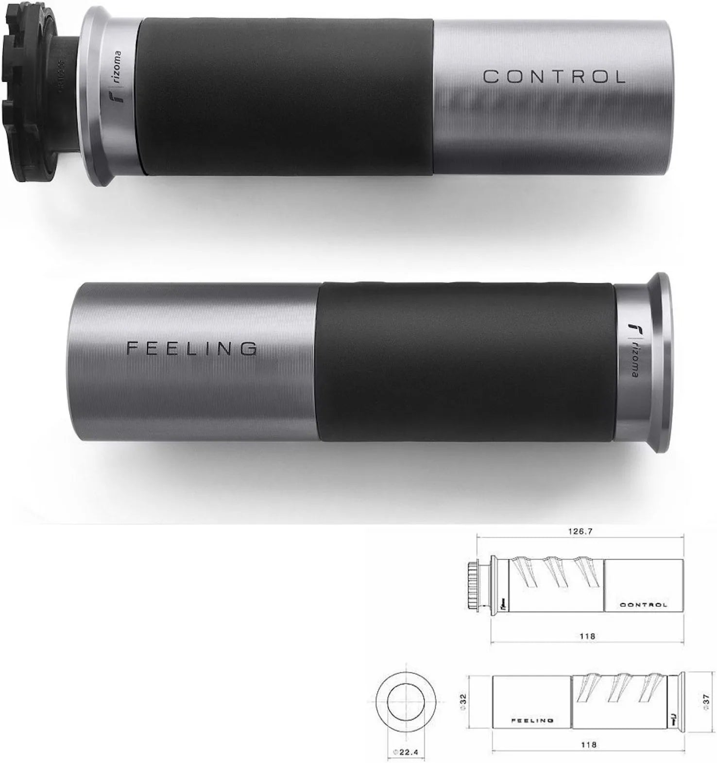 Knobs Ø22 Icon - Rizoma Compatible With Ktm 1290 Super Duke R Abs (2014-2015)