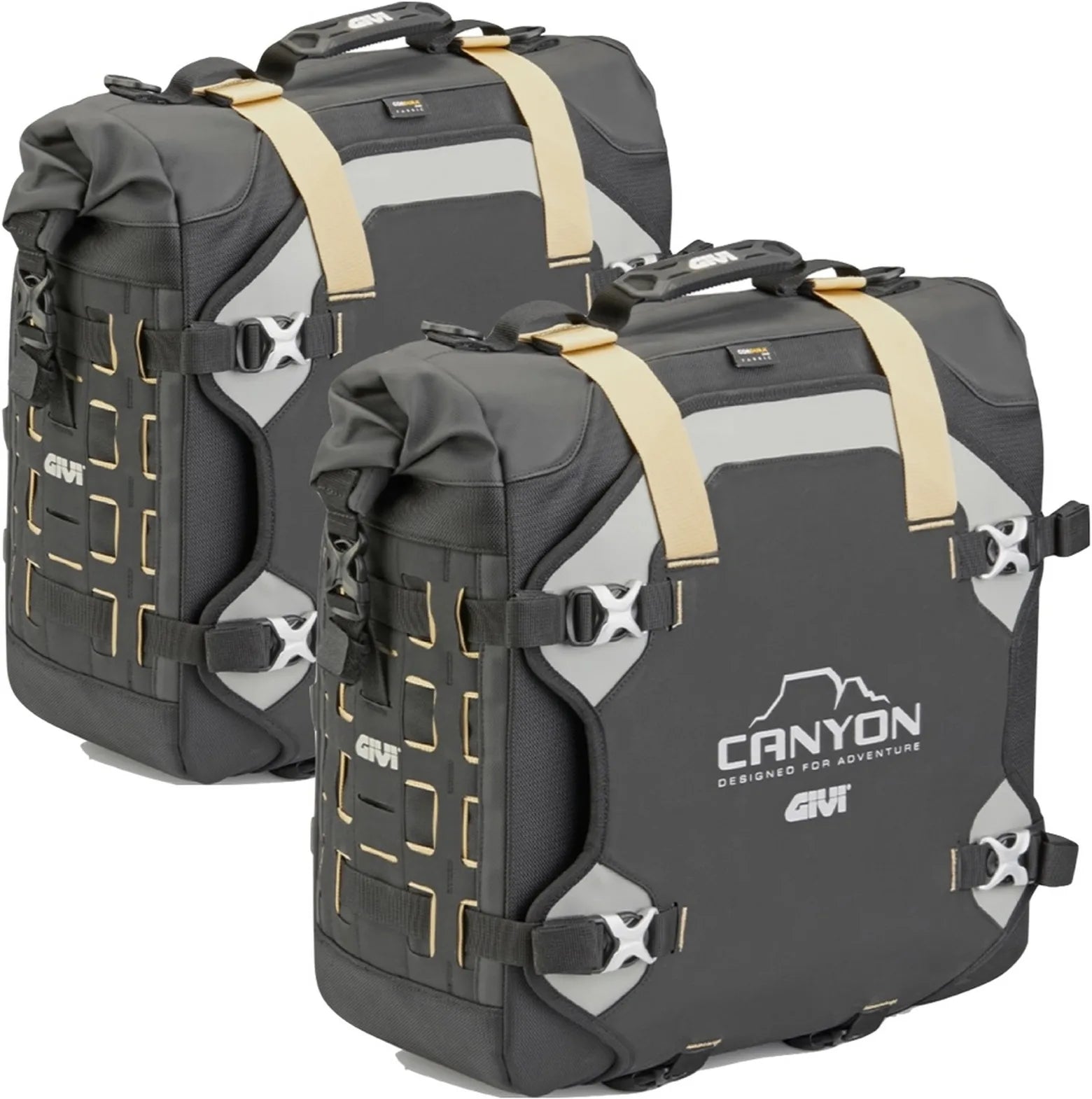 Monokey Cam-Side Canyon Black Side Bags - 60 Lt Canyon Nylon - Givi Compatible With Suzuki Gsx-S 1000 Gx (2024)