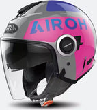 Urban Motorcycle Helmet Airoh Helyos - He654 Thermoplastic Hrt Metallic Pink Color Size L