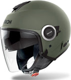 Urban Motorcycle Helmet Airoh Helyos - He670 Thermoplastic Hrt Matte Military Green Color Size S