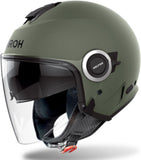 Urban Motorcycle Helmet Airoh Helyos - He670 Thermoplastic Hrt Matte Military Green Color Size Xs