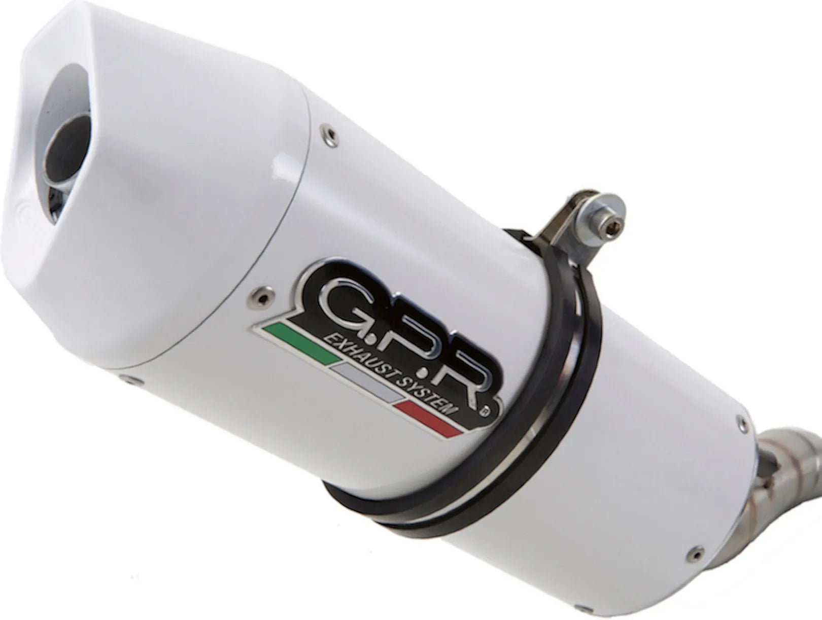 Catalytic Exhaust Tip With Sound Certification Albus Ceramic White Aluminium - Gpr Compatible With Suzuki Rv 200 Van (2016-2017)