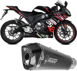 Complete Catalytic Exhaust System With Sound Certification Delta Race Steel Black Carbon Fiber End Cap - Mivv Compatible With Aprilia Rs 125 (2025-2026)