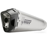 Complete Catalytic Exhaust System With Sound Certification Delta Race Stainless Steel Carbon Fiber End Cap - Mivv Compatible With Aprilia Tuono 125 (2025-2026)