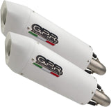 Dual Exhaust System With Sound Certification Albus Ceramic White Aluminium - Gpr Compatible With Bmw R 1200 S (2006-2008)
