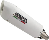Exhaust Tip With Noise Certification Albus Ceramic White Aluminium - Gpr Compatible With Beta Rr 125 Enduro Lc 4T (2010-2018)