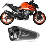 Exhaust Tip With Noise Certification Delta Race Steel Black Carbon Fiber End Cap - Mivv Compatible With Ktm 990 Duke (2025-2026)