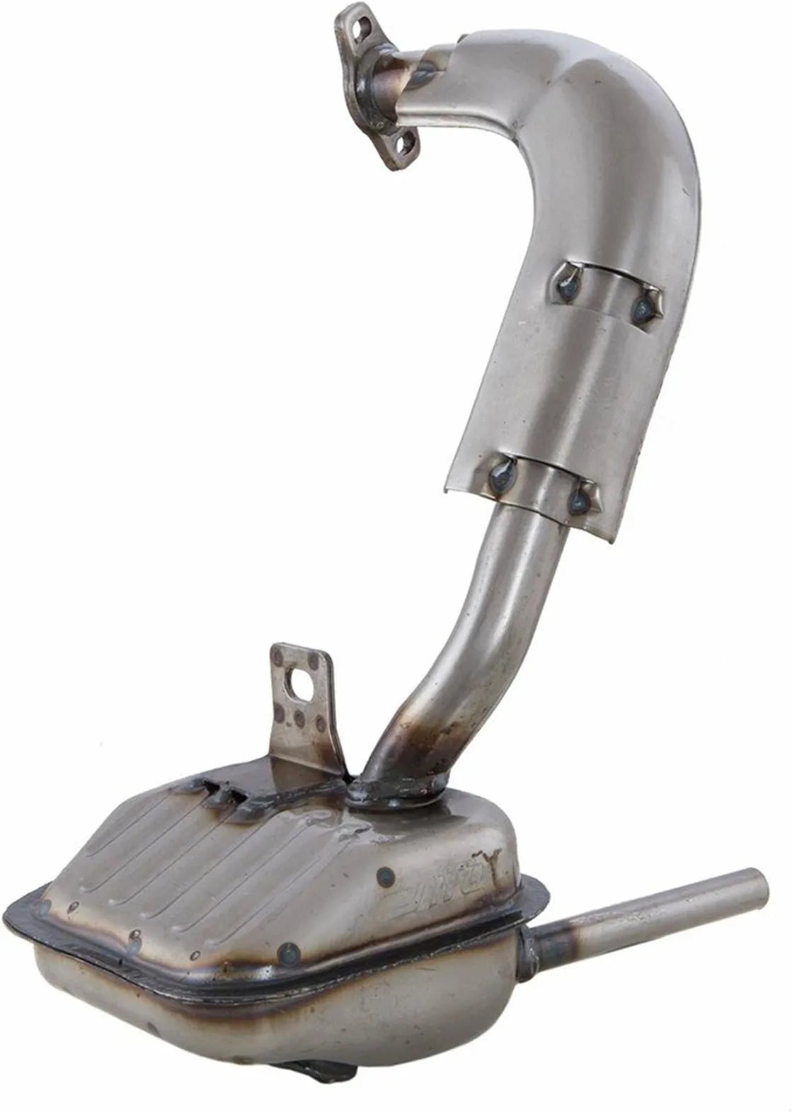 Complete Catalytic Exhaust System With Sound Certification Sito Stainless Steel - Leovince Compatible With Piaggio Vespa 50 Special
