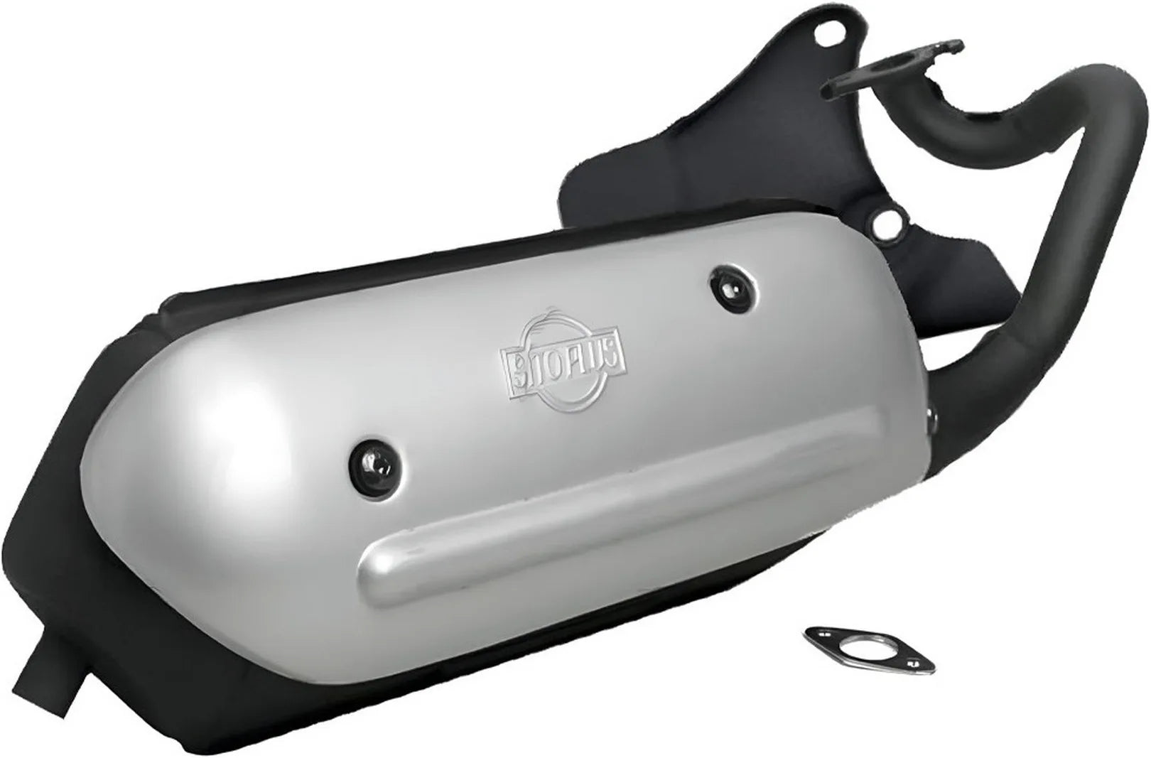 Complete Catalytic Exhaust System With Sound Certification Sitoplus Stainless Steel - Leovince Compatible With Aprilia Scarabeo 50 Back (1998)
