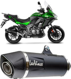 Exhaust Tip With Noise Certification Nero Stainless Steel Carbon Fiber End Cap - Leovince Compatible With Kawasaki Versys 1000 (2019-2024)