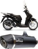 Complete Catalytic Exhaust System With Sound Certification Nero Stainless Steel Carbon Fiber End Cap - Leovince Compatible With Honda Sh 150I (2020-2023)