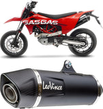 Exhaust Tip With Noise Certification Nero Stainless Steel Carbon Fiber End Cap - Leovince Compatible With Gasgas Sm 700 (2022-2024)