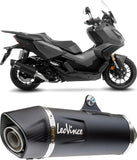Exhaust Tip With Noise Certification Nero Stainless Steel Carbon Fiber End Cap - Leovince Compatible With Honda Sh 350 I (2021-2024)