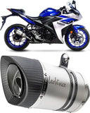 Exhaust Tip With Noise Certification Lv Pro Stainless Steel Carbon Fiber End Cap - Leovince Compatible With Yamaha Mt-03 (2016-2017)