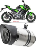 Exhaust Tip With Noise Certification Lv Pro Stainless Steel Carbon Fiber End Cap - Leovince Compatible With Kawasaki Z 900 A2 (2018-2024)