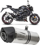 Exhaust Tip With Noise Certification Lv One Evo Stainless Steel Carbon Fiber End Cap - Leovince Compatible With Suzuki Gsx-S 750 - Z Abs (2017-2020)