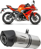 Complete Catalytic Exhaust System With Sound Certification Lv One Evo Stainless Steel Carbon Fiber End Cap - Leovince Compatible With Kawasaki Ninja 650 (2020)