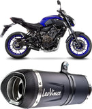 Dual Exhaust System Without Sound Certification Lv One Evo Stainless Steel Carbon Fiber End Cap - Leovince Compatible With Yamaha Fjr 1300 A - As (2001-2017)