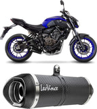 Complete Catalytic Exhaust System With Sound Certification Lv One Evo Carbon Fiber Carbon Fiber End Cap - Leovince Compatible With Yamaha Fz-07 (2017-2020)