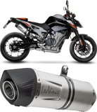 Exhaust Tip With Noise Certification Lv One Evo Stainless Steel Carbon Fiber End Cap - Leovince Compatible With Ktm 790 Duke - L A2 (2018-2020)