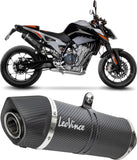 Exhaust Tip With Noise Certification Lv One Evo Carbon Fiber Carbon Fiber End Cap - Leovince Compatible With Ktm 790 Duke - L A2 (2018-2020)