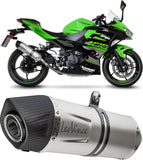Exhaust Tip With Noise Certification Lv One Evo Stainless Steel Carbon Fiber End Cap - Leovince Compatible With Kawasaki Ninja 500 - Se (2024-2026)