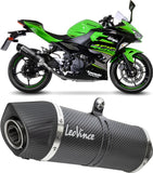 Exhaust Tip With Noise Certification Lv One Evo Carbon Fiber Carbon Fiber End Cap - Leovince Compatible With Kawasaki Z 400 (2022-2023)