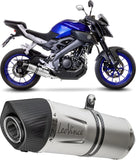 Complete Catalytic Exhaust System With Sound Certification Lv One Evo Stainless Steel Carbon Fiber End Cap - Leovince Compatible With Yamaha Yzf-R 125 (2017-2018)