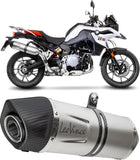 Exhaust Tip With Noise Certification Lv One Evo Stainless Steel Carbon Fiber End Cap - Leovince Compatible With Bmw F 850 Gs - Adventure (2018-2024)