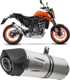 Exhaust Tip With Noise Certification Lv One Evo Stainless Steel Carbon Fiber End Cap - Leovince Compatible With Ktm 690 Duke - R (2016-2019)