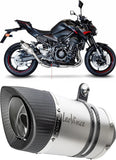 Exhaust Tip With Noise Certification Lv Pro Stainless Steel Carbon Fiber End Cap - Leovince Compatible With Kawasaki Z 900 (2020-2024)