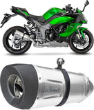 Exhaust Tip With Noise Certification Lv One Evo Stainless Steel Carbon Fiber End Cap - Leovince Compatible With Honda Integra 700 - Dct (2014-2015)
