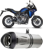 Complete Catalytic Exhaust System With Sound Certification Lv One Evo Stainless Steel Carbon Fiber End Cap - Leovince Compatible With Yamaha Tracer 7 Gt (2020-2024)