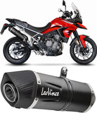 Exhaust Tip With Noise Certification Lv One Evo Steel Black Carbon Fiber End Cap - Leovince Compatible With Triumph Tiger 900 Rally (2020-2023)